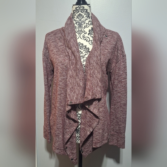 Small Eddie Bauer Women's Burgundy Drape Cardigan Euc - Picture 1 of 6